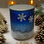 Small Blue & White Christmas Jar