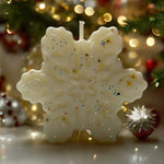 Snowflake Christmas sculptured Candle