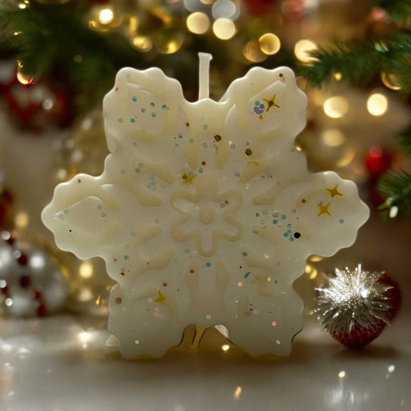 Snowflake Christmas sculptured Candle