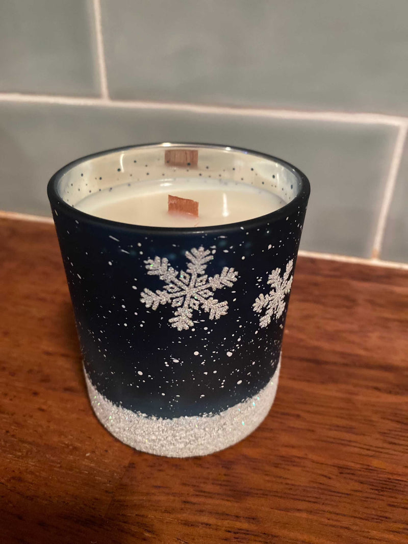 Small Blue & White Christmas Jar